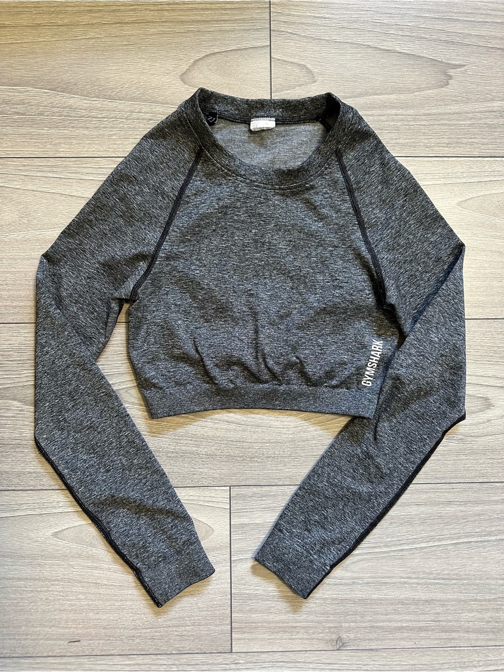 Gymshark Charcoal Adapt Mark Cropped Long-Sleeve Top Size Women’s Small